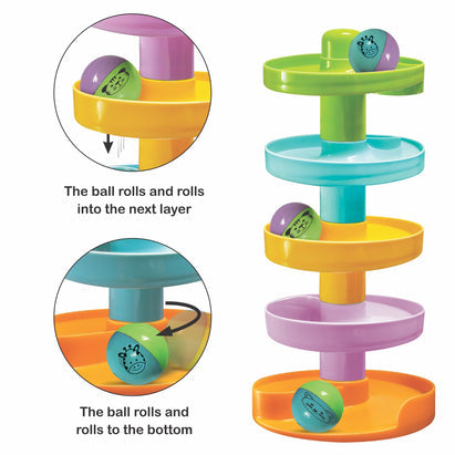 Toyloria Baby Spiral Ball Run – 5-Tier Rolling Ball Toy for Toddlers