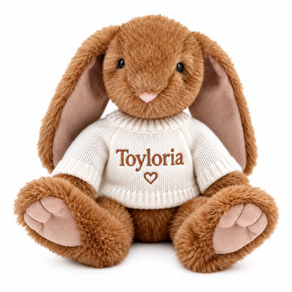 Toyloria Plush Bunny Rabbit – Soft Cuddly Toy with Knitted Sweater